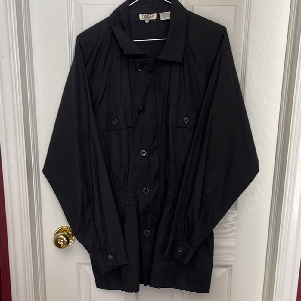 Black Lightweight Casual Jacket with Classic Collar